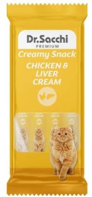 Dr.Sacchi Creamy Sıvı Tavuklu Ciğerli Kedi Ödülü 4 Lü - 1