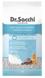 Dr.Sacchi Marsilya Sabunu Kokulu Topaklaşan Bentonit Kedi Kumu 10 lt - Dr. Sacchi