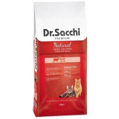 Dr.Sacchi Premium Natural Beef Biftekli Yetişkin Kedi Maması 15 kg - 1