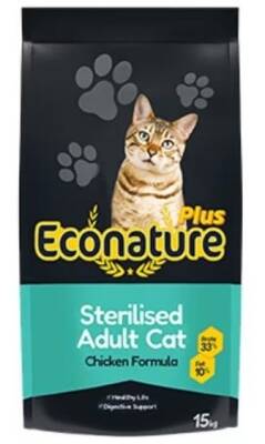Econature Plus Tavuklu Kısırlaştırılmış Yetişkin Kedi Maması 13,5 Kg + 1,5 Kg Bonus Paket - 1