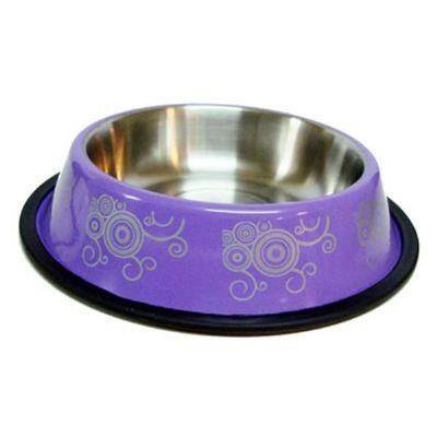 Euro Dog Desenli Kedi ve Köpek Çelik Mama Kabı 16 Oz 15 cm - 1