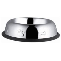Euro Dog Desenli Oval Kedi ve Köpek Çelik Mama Kabı 16 Oz 15,5 cm - EuroDog