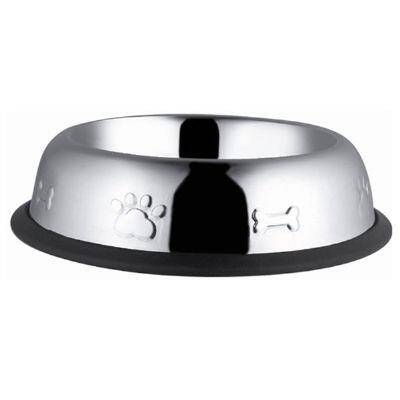 Euro Dog Desenli Oval Kedi ve Köpek Çelik Mama Kabı 16 Oz 15,5 cm - 1