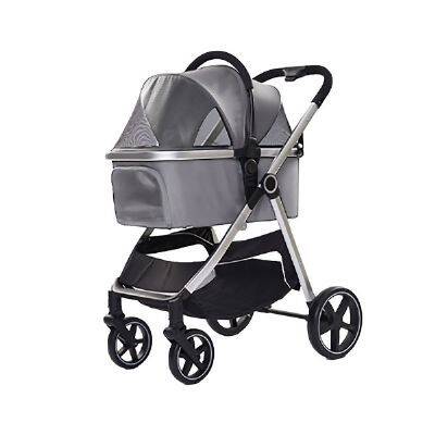 EuroDog Katlanabilir Köpek Arabası Gri 78x58x106 cm - 1