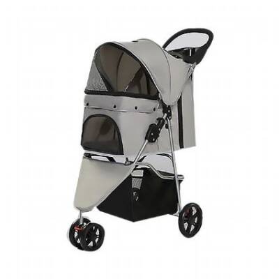 EuroDog Katlanabilir Köpek Arabası Gri 81x45,5x101cm - 1