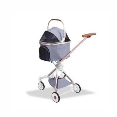 EuroDog Katlanabilir Köpek Arabası Gri 83x48,5x110 cm - 1