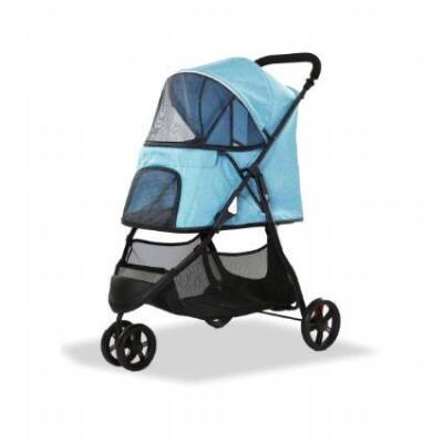 EuroDog Katlanabilir Köpek Arabası Mavi 74,5x52,2x98 cm - 1