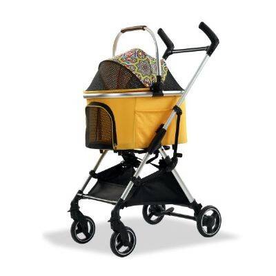 EuroDog Katlanabilir Köpek Arabası Sarı 60x44x100 cm - 1