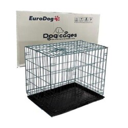 EuroDog Köpek Kafesi Siyah Dövme 107x71x78 Cm - EuroDog