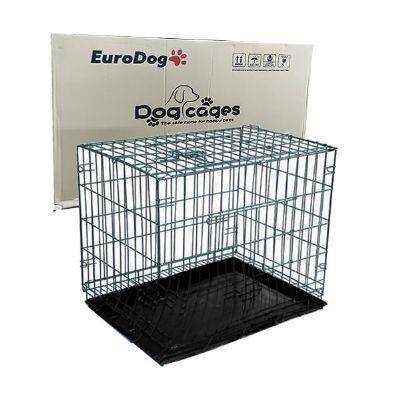 EuroDog Köpek Kafesi Siyah Dövme 92 x 61,5 x 68,5 Cm - 1