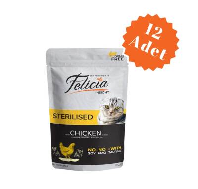 Felicia Pouch Sterilised Kısırlaştırılmış Tavuklu Tahılsız Yetişkin Kedi Konservesi 85 Gr x 12 Adet - 1