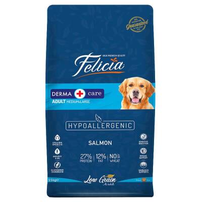 Felicia Somon Balıklı Düşük Tahıllı Hipoalerjenik Yetişkin Köpek Maması 15 kg - 1