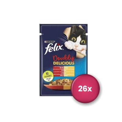 Felix Çifte Lezzet Sığır ve Tavuk Etli Kedi Konservesi 85 gr X 26 Adet - 1