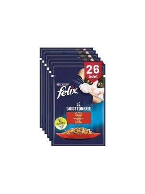 Felix Jöle İçinde Sığır Etli Yetişkin Kedi Konservesi 85 gr X 26 Adet - 1