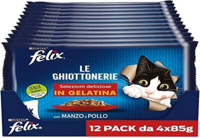 Felix Multipack Sığır ve Tavuk Etli Yetişkin Kedi Konservesi 85 gr 4 Adet X 12 - 1