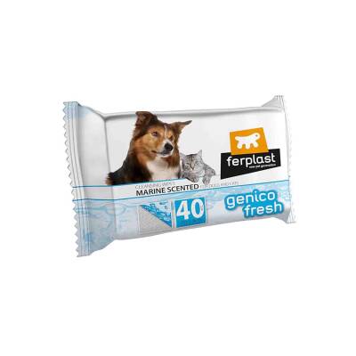 Ferplast Genico Fresh Kedi ve Köpekler İçin Okyanus Kokulu Islak Mendil 40'lı - 1