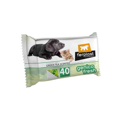 Ferplast Genico Fresh Kedi ve Köpekler İçin Yeşil Çaylı Islak Mendil 40'lı - 1