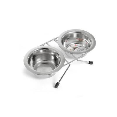 Flamingo Duo Dinner İkili Çelik Mama Kabı 13 cm 2 X 380 ml - 1