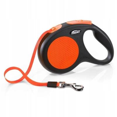 Flexi Neon Turuncu 5 mt Şerit Otomatik Tasma Medium - 1