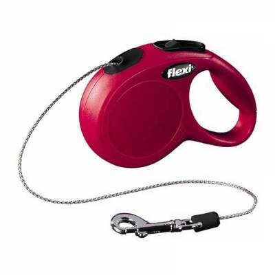 Flexi New Classic İp Otomatik Köpek Gezdirme Tasması Kırmızı S 5 mt - 1