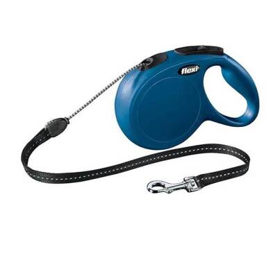 Flexi New Classic İp Otomatik Köpek Gezdirme Tasması Mavi M 8 mt - 1