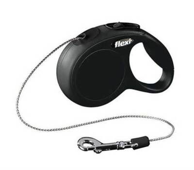 Flexi New Classic İp Otomatik Köpek Gezdirme Tasması Siyah XS 3 mt - 1