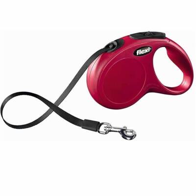 Flexi New Classic Şerit Otomatik Köpek Gezdirme Tasması Kırmızı XS 3 mt - 1
