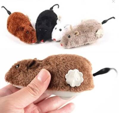 Flip Kurmalı Peluş Fare 14 cm - 1