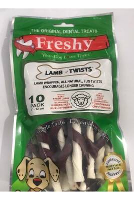 Freshy Kuzu Eti Kaplı Burgu Dental Çubuklar 10 Adet 12 cm 100 gr - 1