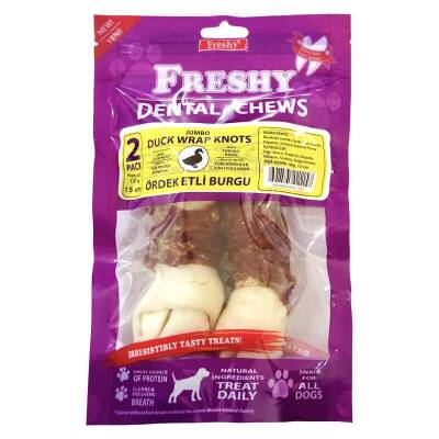 Freshy Ördek Eti Kaplı Burgu Kemik - 15 cm 2'li Paket - 1