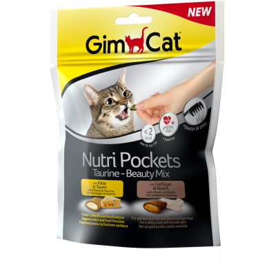 GimCat Nutripockets Kedi Ödülü Taurin & Beauty 150 gr - 1
