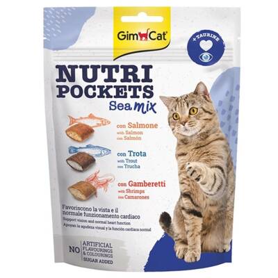 GimCat Nutripockets Sea Mix Taurinli Kedi Ödülü 150 gr - 1