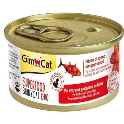 GimCat Shinycat SF Fileto Konserve Kedi Maması - Tuna Balıklı Domatesli 70 gr - 1