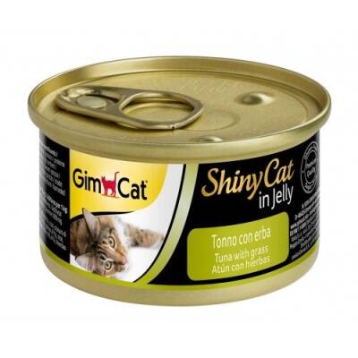 Gimcat ShinyCat Ton Balıklı ve Çimenli Konserve Yetişkin Kedi Maması 70 gr - 1