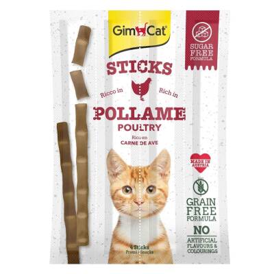 GimCat Sticks Kümes Hayvanı Etli Tahılsız Ödül Çubukları 4'lü 20 gr - 1
