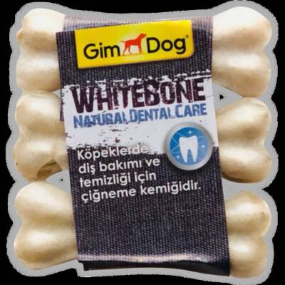 Gimdog Mordimi Beyaz Press Köpek Kemiği 9 cm 3 Adet - 1