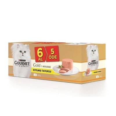 Gourmet Gold Kıyılmış Tavuklu Konserve Yetişkin Kedi Maması 85 gr (6 AL 5 ÖDE) - 1