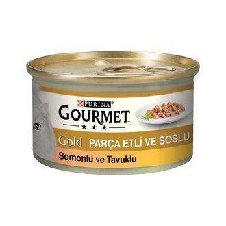 Gourmet Gold Parça Etli ve Soslu Somon Tavuk Kedi Konservesi 85 gr - 1