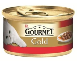 Gourmet Gold Parça Sığır Etli Soslu Konserve Yetişkin Kedi Maması 85 gr - Gourmet Gold