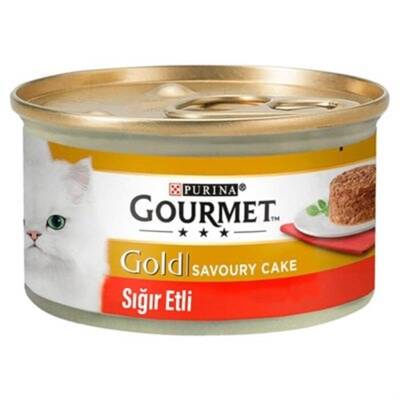 Gourmet Gold Savoury Cake Sığır Etli Konserve Yetişkin Kedi Maması 85 gr - 1