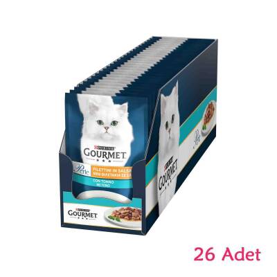 Gourmet Perle Izgara Ton Balıklı Yaş Kedi Maması 26 Adet X 85 gr - 1