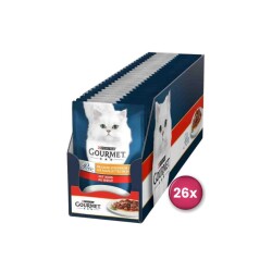 Gourmet Perle Pouch Parça Etli Izgara Sığır Etli Yetişkin Kedi Konservesi 26 Adet X 85 gr - Gourmet Perle