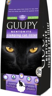 Guupy Lavanta Kokulu İnce Topaklaşan Bentonit Kedi Kumu 5 lt - 1