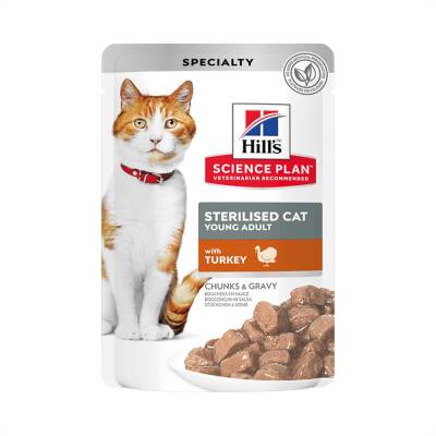 Hill's SCIENCE PLAN Gravy Sterilesed Kısırlaştırılmış Hindili Yaş Kedi Maması 85 Gr - 1