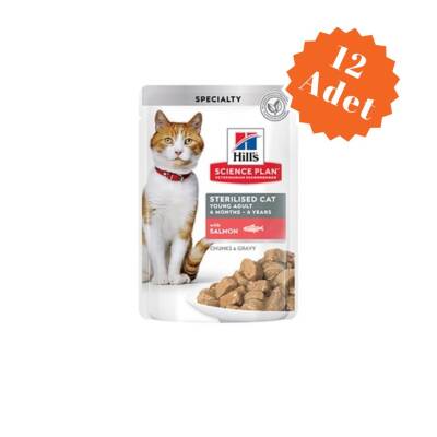 Hill's SCIENCE PLAN Gravy Sterilesed Kısırlaştırılmış Somonlu Yaş Kedi Maması 85 Gr x 12 Adet - 1