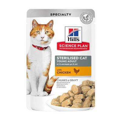 Hill's SCIENCE PLAN Gravy Sterilesed Kısırlaştırılmış Tavuklu Yaş Kedi Maması 85 Gr - 1