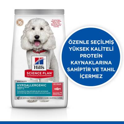 Hill's Science Plan Hypoallergenic Yetişkin Orta Irk Somonlu Köpek Maması 2,5 kg - 2