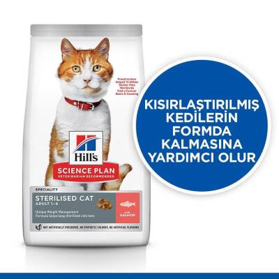 Hill's Science Plan Kısırlaştırılmış Yetişkin Somon Balıklı Kedi Maması 3 kg - 2