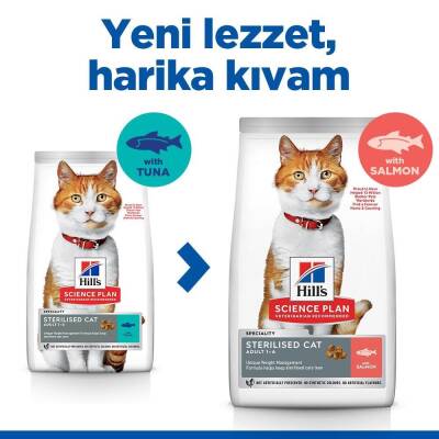 Hill's Science Plan Kısırlaştırılmış Yetişkin Somon Balıklı Kedi Maması 3 kg - 3