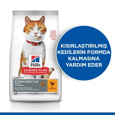 Hill's SCIENCE PLAN Kısırlaştırılmış Yetişkin Tavuklu Kedi Maması 13 kg + 2 kg - 4